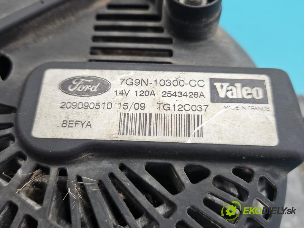 Ford Fiesta Mk7 2008-2017 1.2 16V 82 HP manual 60 kW 1242 cm3 3- Alternator 7G9N-10300-CC (Alternátor)