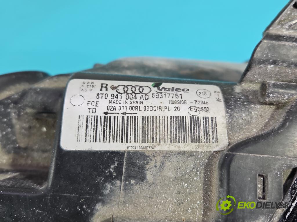 Audi A5 8T 2007-2016 1.8 TFSI 170 HP manual 125 kW 1798 cm3 2- Reflektor: pravý 8T0941004AD (Svetlo predné pravé)