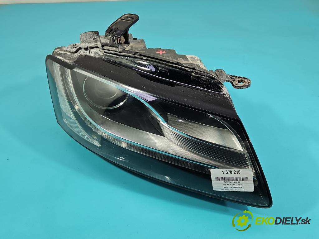 Audi A5 8T 2007-2016 1.8 TFSI 170 HP manual 125 kW 1798 cm3 2- Reflektor: pravý 8T0941004AD (Svetlo predné pravé)