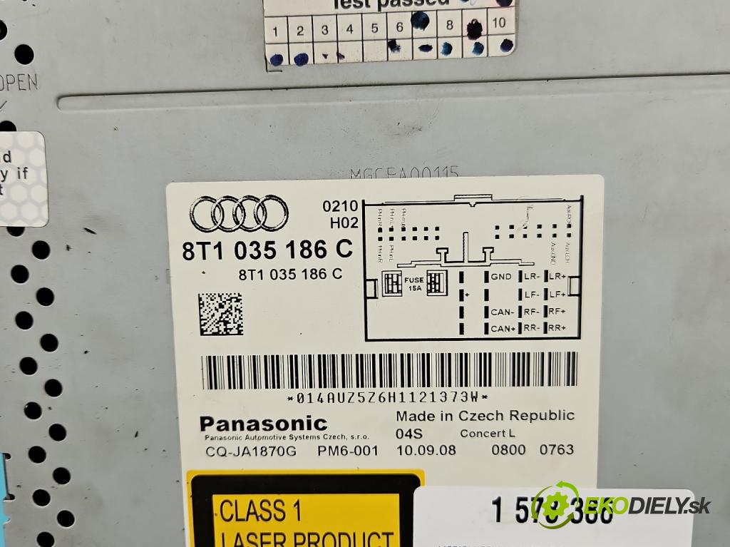 Audi A5 8T 2007-2016 1.8 TFSI 170 HP manual 125 kW 1798 cm3 2- Radio originál 8T1035186C