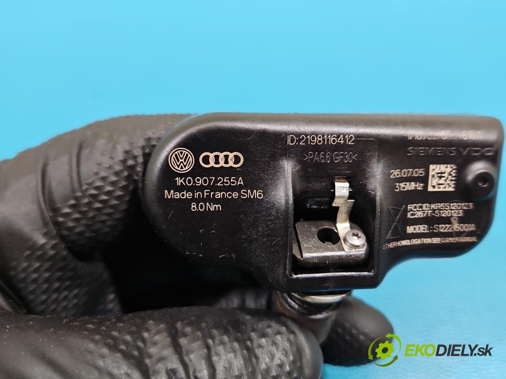 Vw Passat B6 2005-2010 2.0 TFSI 200 hp automatic 147 kW 1984 cm3 5- snímač tlaku pneumatika 1K0907255A (Snímač tlaku v pneumatice)