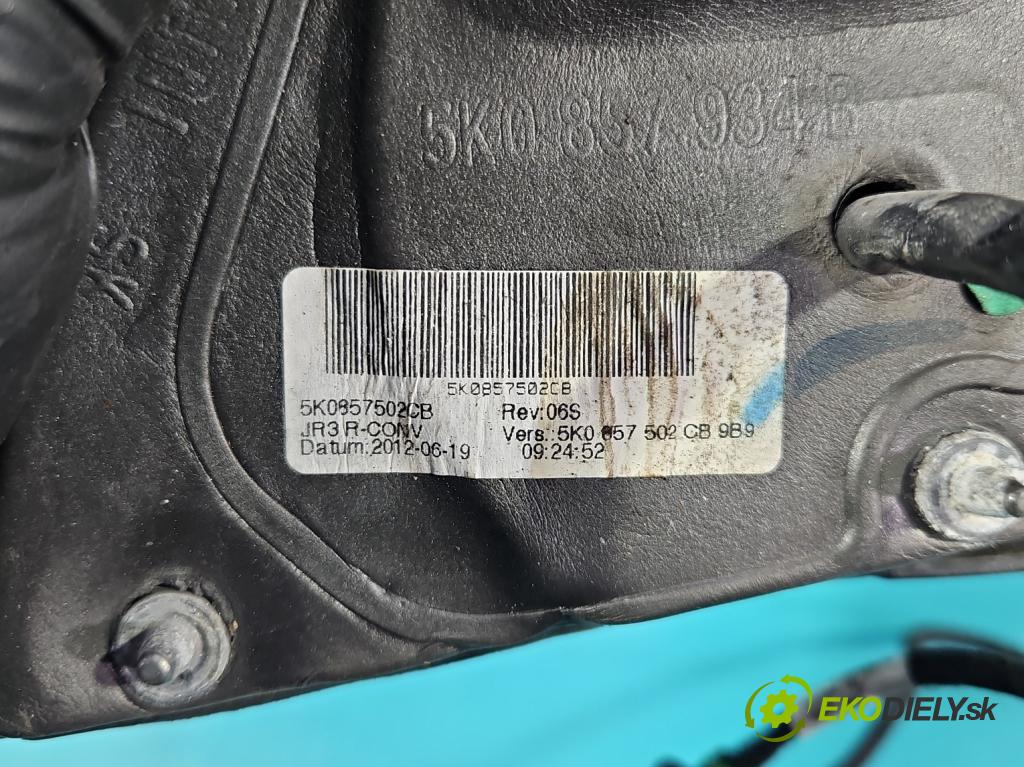 Vw Golf VI 2008-2013 1.6 tdi 105 HP manual 77 kW 1598 cm3 5- zrkadlo pravé 5K0857502CB (Kľučka dverí ostatné)