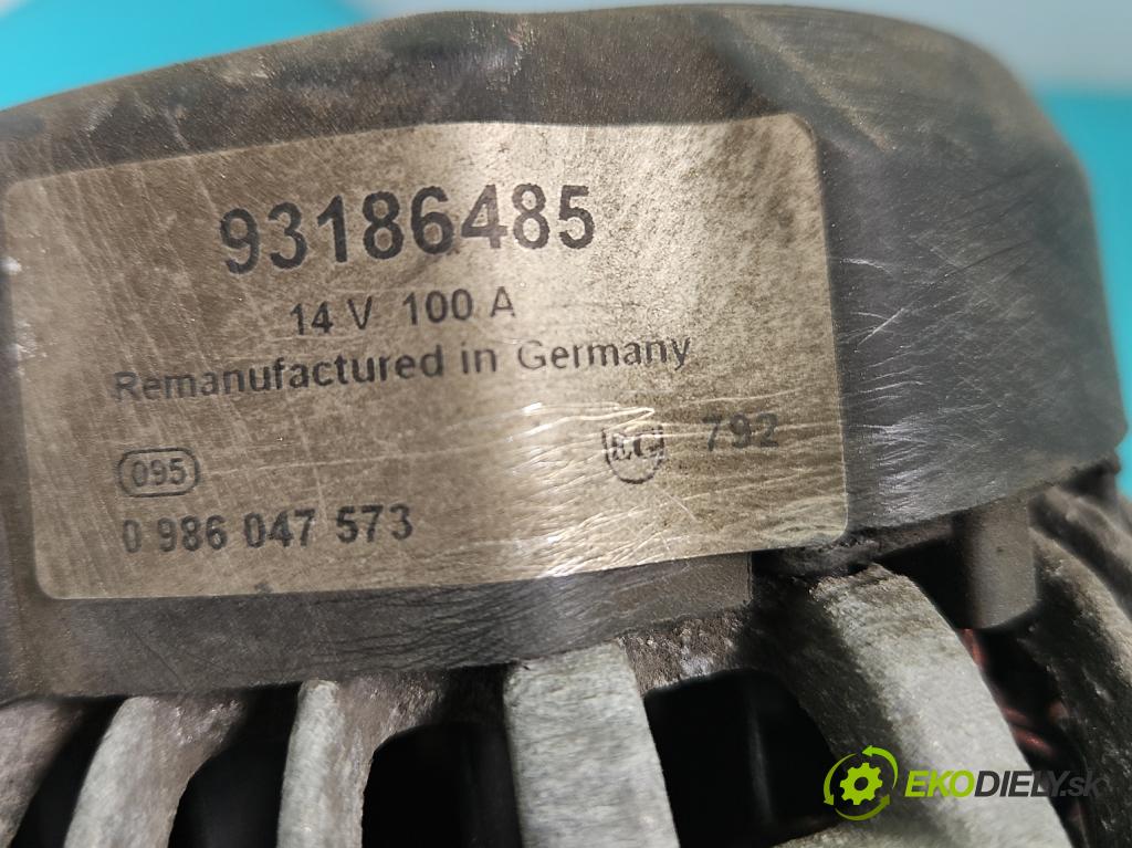 Opel Astra II 1998-2009 1.6 16V 101 HP manual 74 kW 1598 cm3 3- Alternator 0986047573 (Alternátor)
