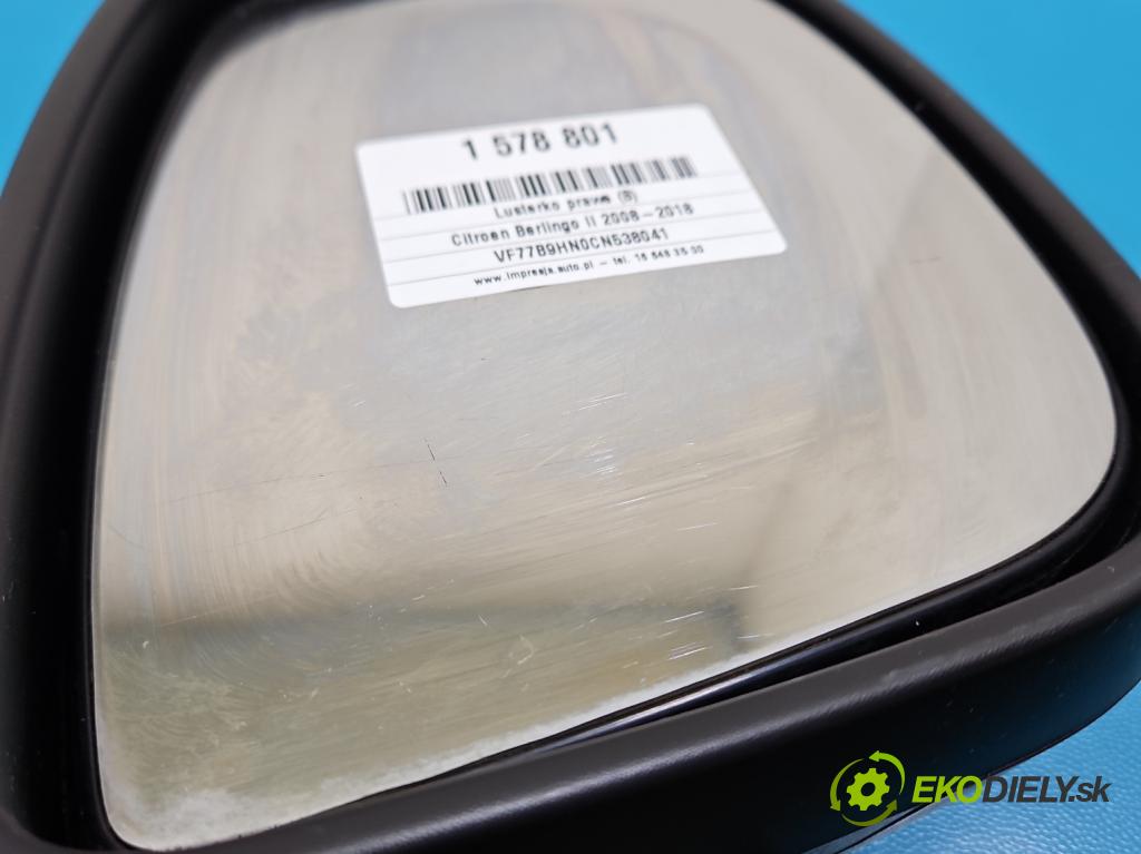 Citroen Berlingo II 2008-2018 1.6 hdi 75 HP manual 55 kW 1560 cm3 5- zrkadlo pravé  (Kľučka dverí ostatné)