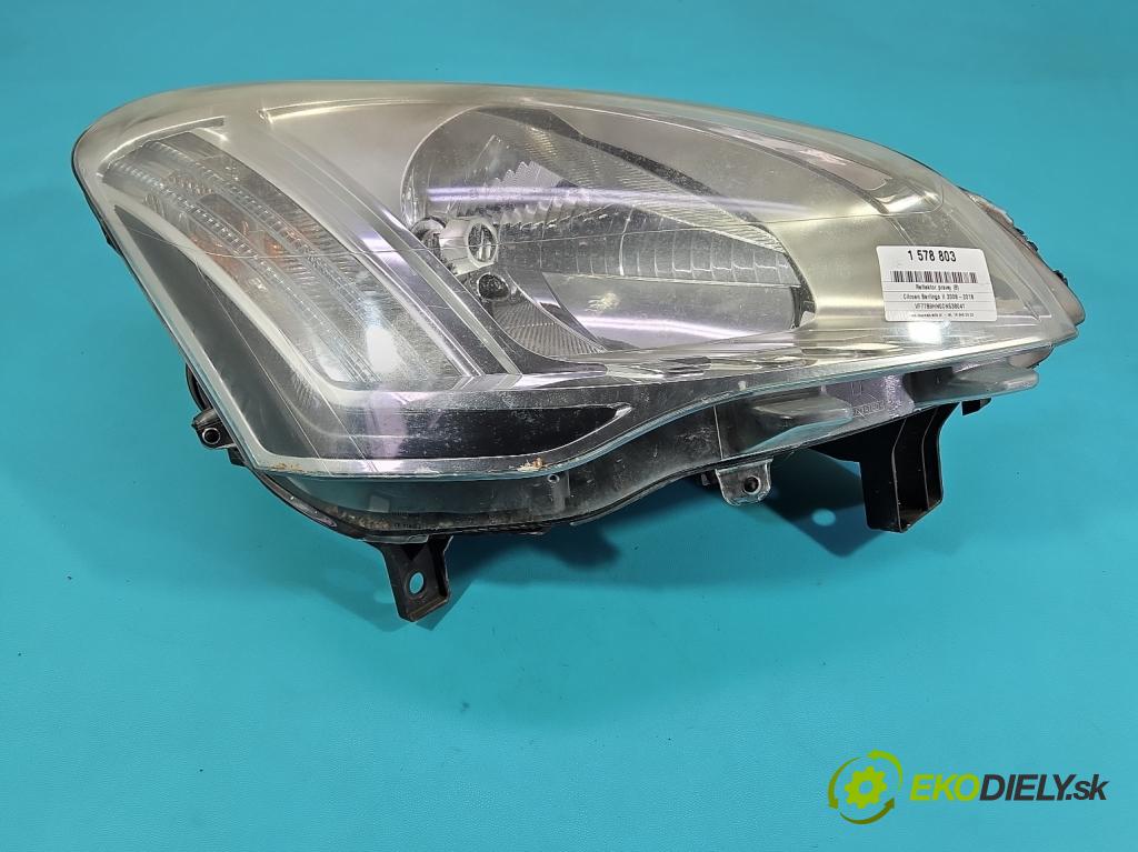 Citroen Berlingo II 2008-2018 1.6 hdi 75 HP manual 55 kW 1560 cm3 5- Reflektor: pravý 9677201980 (Svetlo predné pravé)