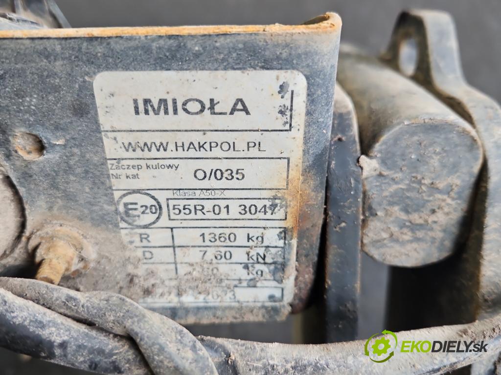 Opel Meriva A 2002-2010 1.6 8V 87 HP manual 64 kW 1598 cm3 5- Hák: vlečení: (Ťažné zariadenie)