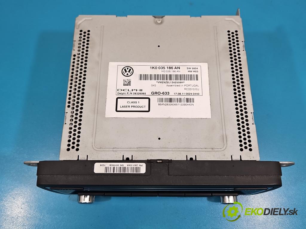 Vw Passat B7 2010-2014 2.0 tdi 140 HP manual 103 kW 1968 cm3 5- Radio originál 1K0035186AN