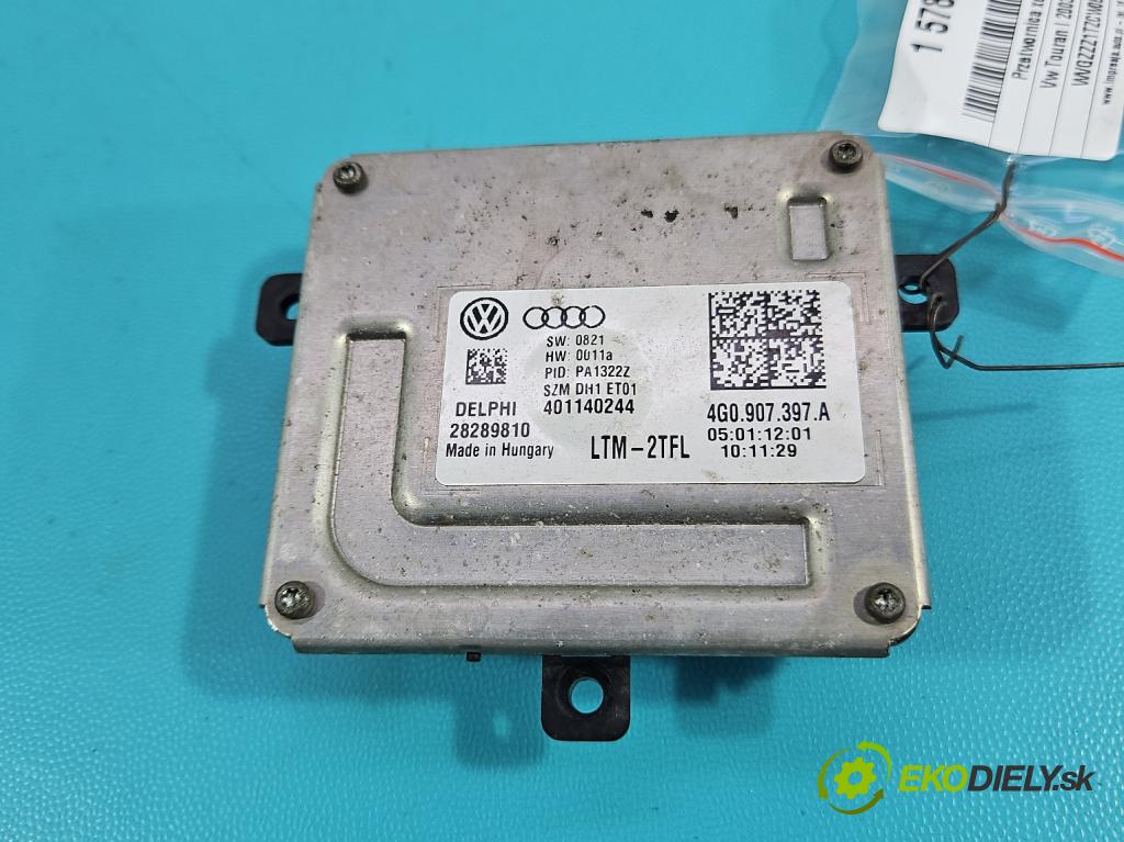 Vw Touran I 2003-2015 2.0 tdi 140 hp manual 103 kW 1968 cm3 5- měnič xenon 4G0907397A (Řídící jednotka xenonu)