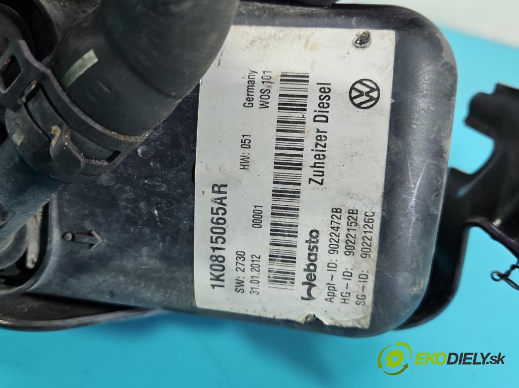 Vw Touran I 2003-2015 2.0 tdi 140 HP manual 103 kW 1968 cm3 5- Webasto 1K0815065AR (Webasto (nezávislé kúrenie))