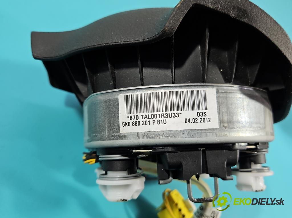 Vw Touran I 2003-2015 2.0 tdi 140 HP manual 103 kW 1968 cm3 5- airbag vzduch: Řidiči: 5K0880201P (Airbag)