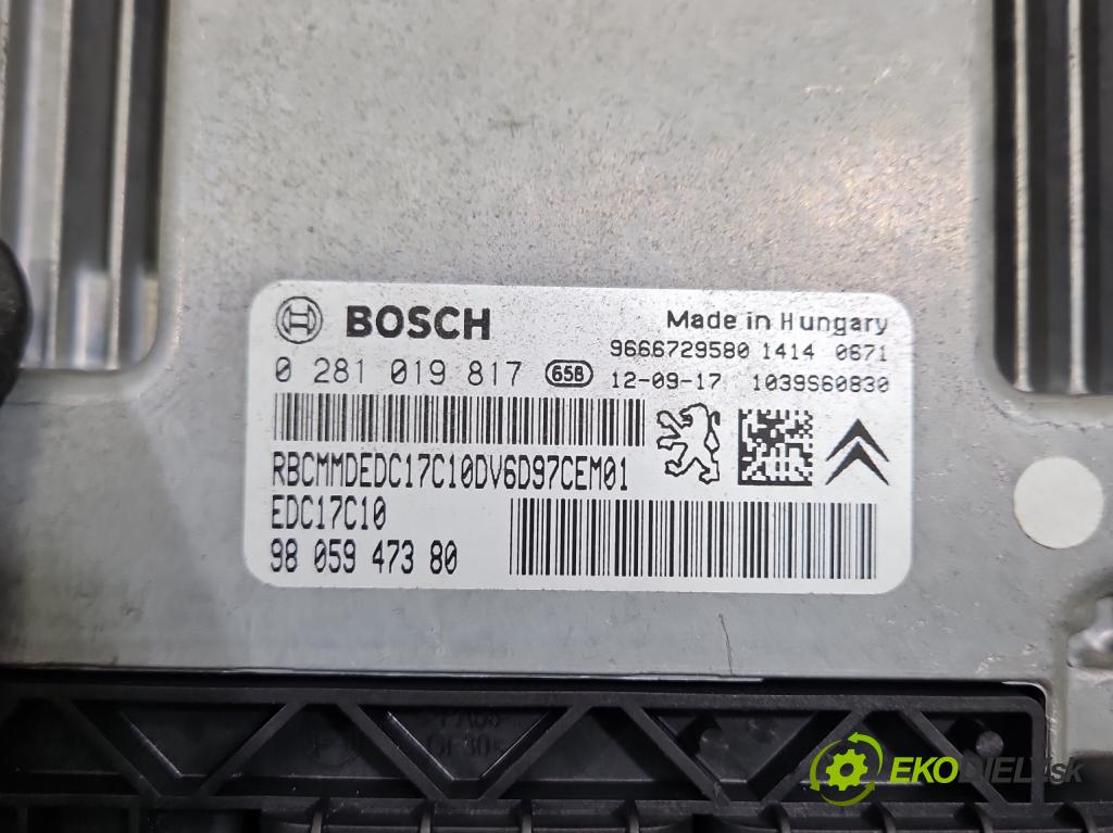 Citroen Berlingo II 2008-2018 1.6 hdi 75 HP manual 55 kW 1560 cm3 5- riadiaca jednotka motora 0281019817
