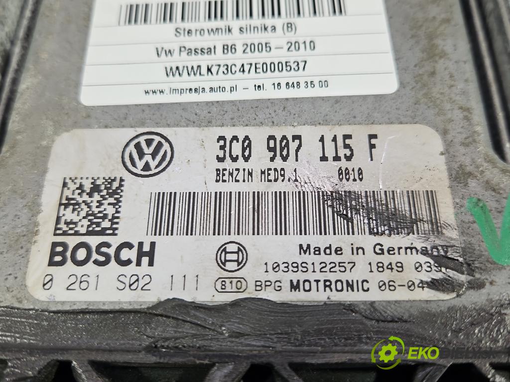 Vw Passat B6 2005-2010 2.0 TFSI 200 HP automatic 147 kW 1984 cm3 5- riadiaca jednotka motora 0261S02111
