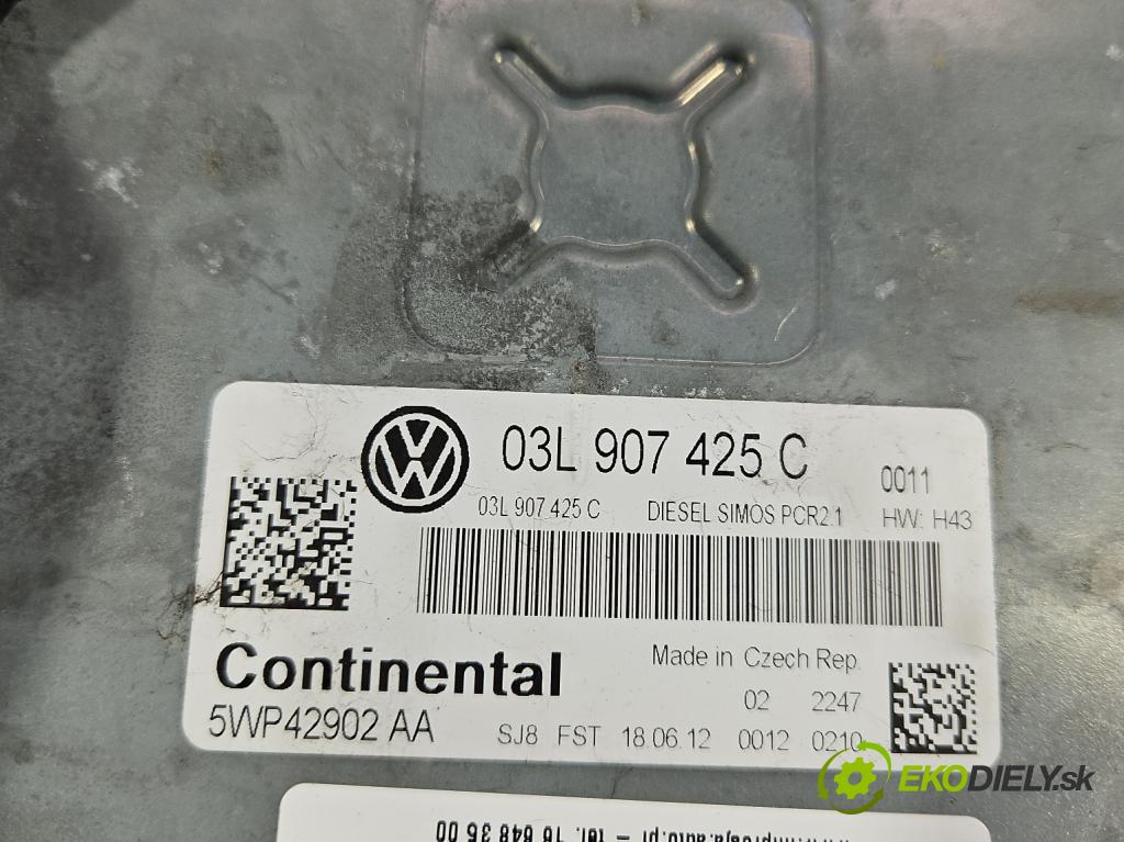 Vw Golf VI 2008-2013 1.6 tdi 105 HP manual 77 kW 1598 cm3 5- riadiaca jednotka motora 03L907425C