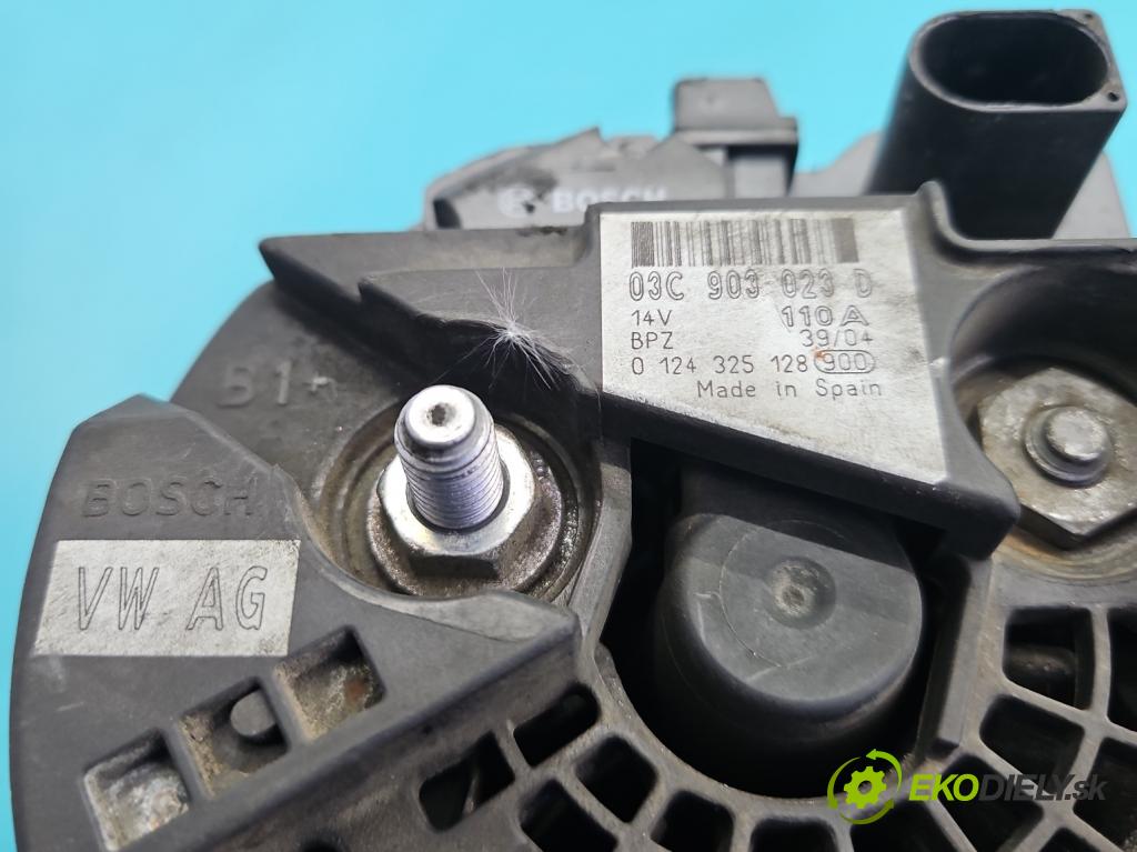 Vw Golf V 2003-2009 1.6 FSI 116 HP manual 85 kW 1598 cm3 5- Alternator 03C903023D (Alternátor)