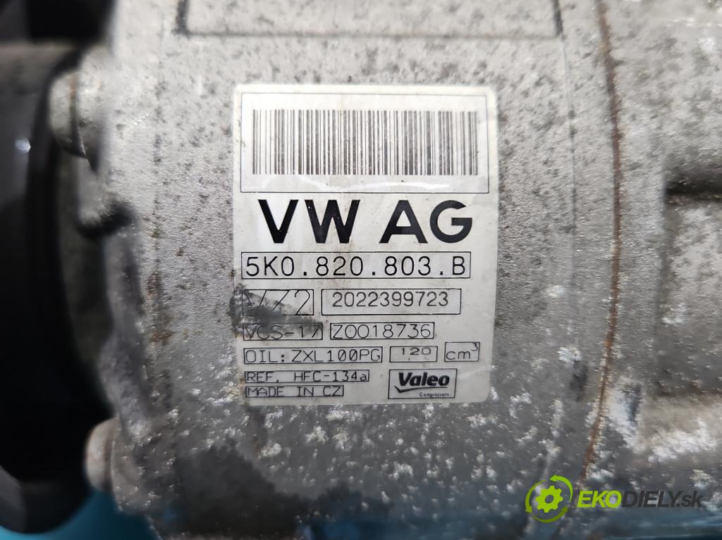 Vw Touran I 2003-2015 2.0 tdi 140 HP manual 103 kW 1968 cm3 5- Kompresor: klimatizácie 5K0820803B (Kompresor klimatizácie)