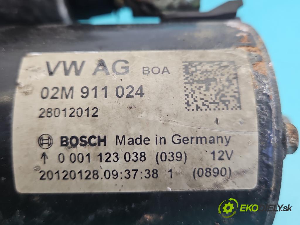 Vw Touran I 2003-2015 2.0 tdi 140 hp manual 103 kW 1968 cm3 5- startér: 02M911024 (Startér)