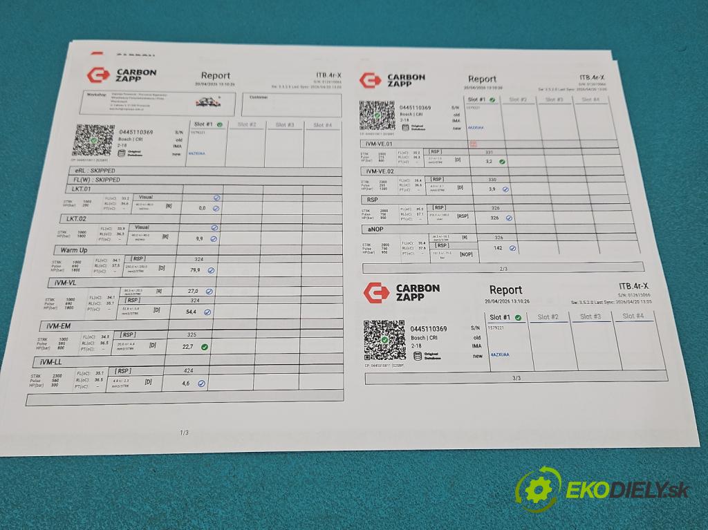 Vw Touran I 2003-2015 2.0 tdi 140 HP manual 103 kW 1968 cm3 5- vstrek 0445110369 (Vstrekovač paliva)