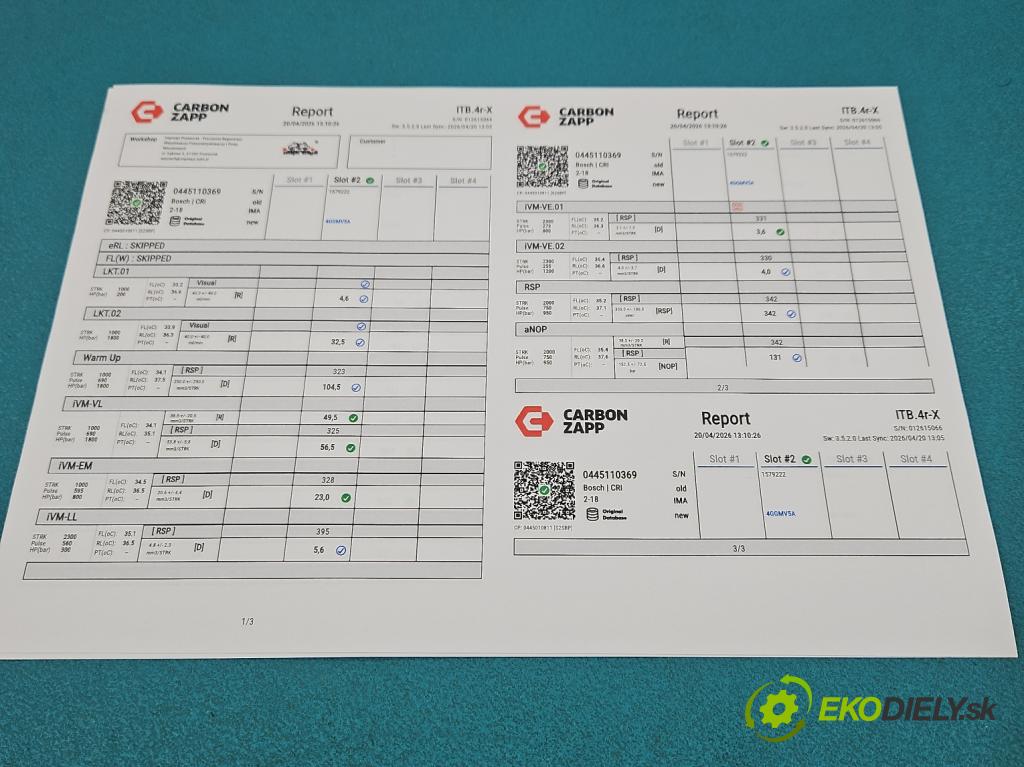 Vw Touran I 2003-2015 2.0 tdi 140 HP manual 103 kW 1968 cm3 5- vstrek 0445110369 (Vstrekovač paliva)