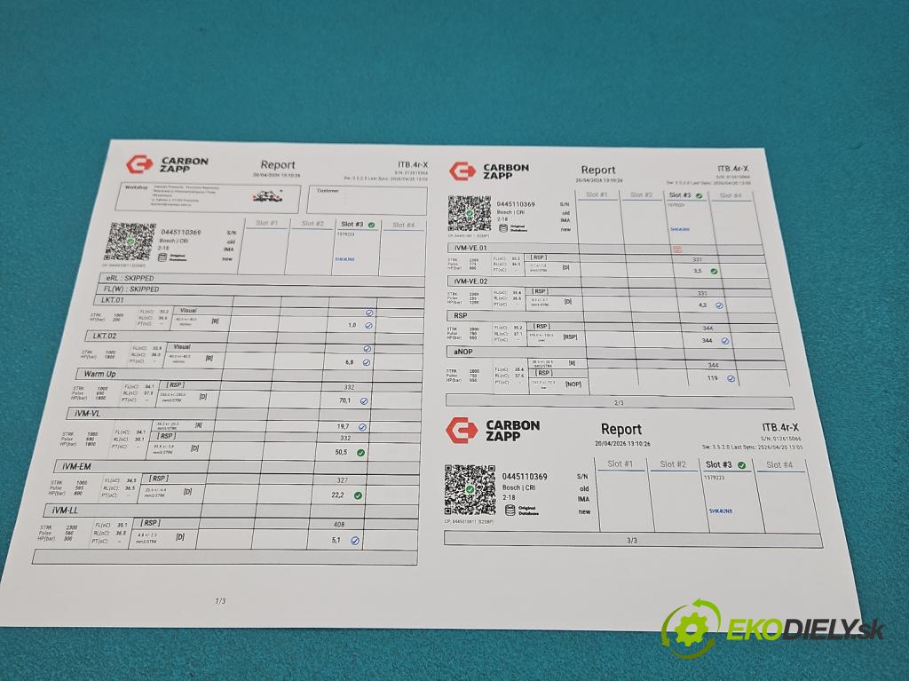 Vw Touran I 2003-2015 2.0 tdi 140 HP manual 103 kW 1968 cm3 5- vstrek 0445110369 (Vstrekovač paliva)