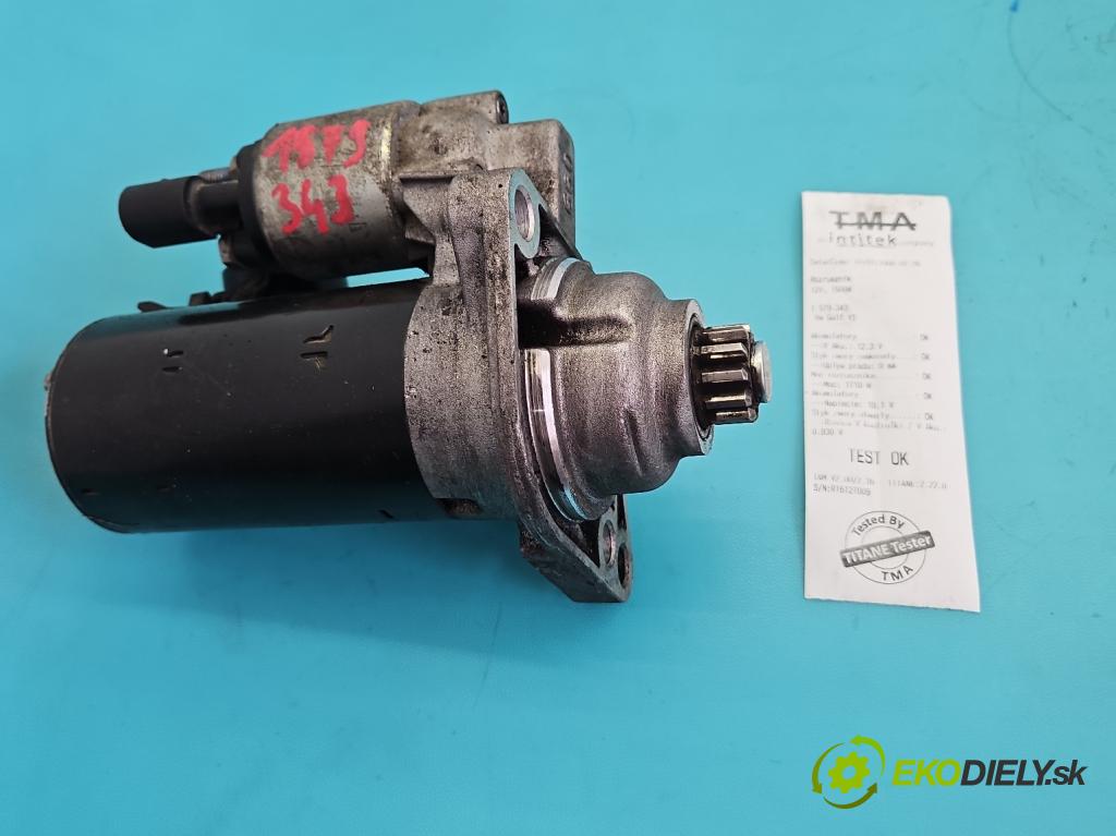 Vw Golf VI 2008-2013 1.6 tdi 105 hp manual 77 kW 1598 cm3 5- startér: 02Z911023N (Startér)