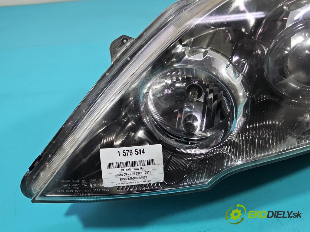 Honda CR-V III 2006-2011 2.2 i-CTDi 150 HP manual 110 kW 2199 cm3 5- Reflektor: ľavý 33150-SWW-G1 (Kľučka dverí ostatné)