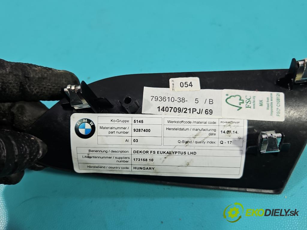 Bmw i3 2013-2022 0.0 elektrický: 170 HP automatic 125 kW 1 cm3 5- lišta ozdobná vnitŕní: 9287400