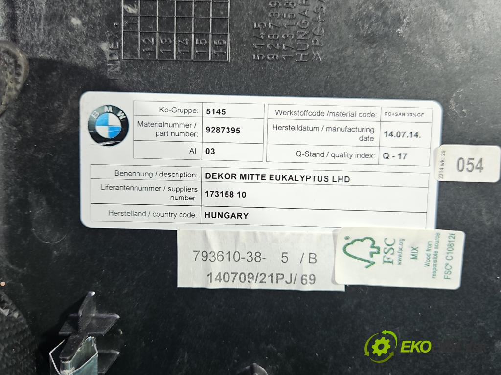 Bmw i3 2013-2022 0.0 elektrický: 170 HP automatic 125 kW 1 cm3 5- lišta ozdobná vnitŕní: 9287400