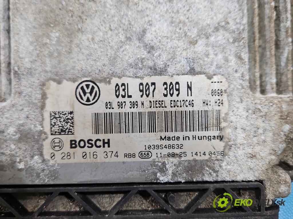 Vw Passat B7 2010-2014 2.0 tdi 140 hp manual 103 kW 1968 cm3 5- řídící jednotka motoru 0281016374