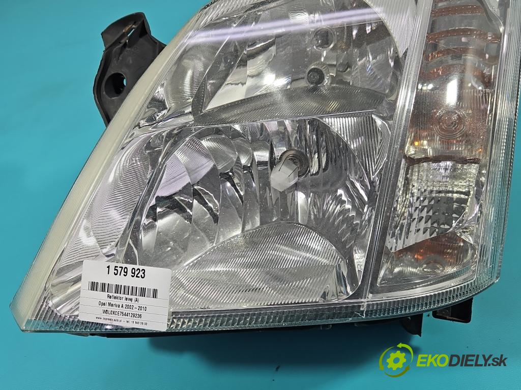 Opel Meriva A 2002-2010 1.6 16V 101 HP manual 74 kW 1598 cm3 5- Reflektor: ľavý 89308550 (Kľučka dverí ostatné)