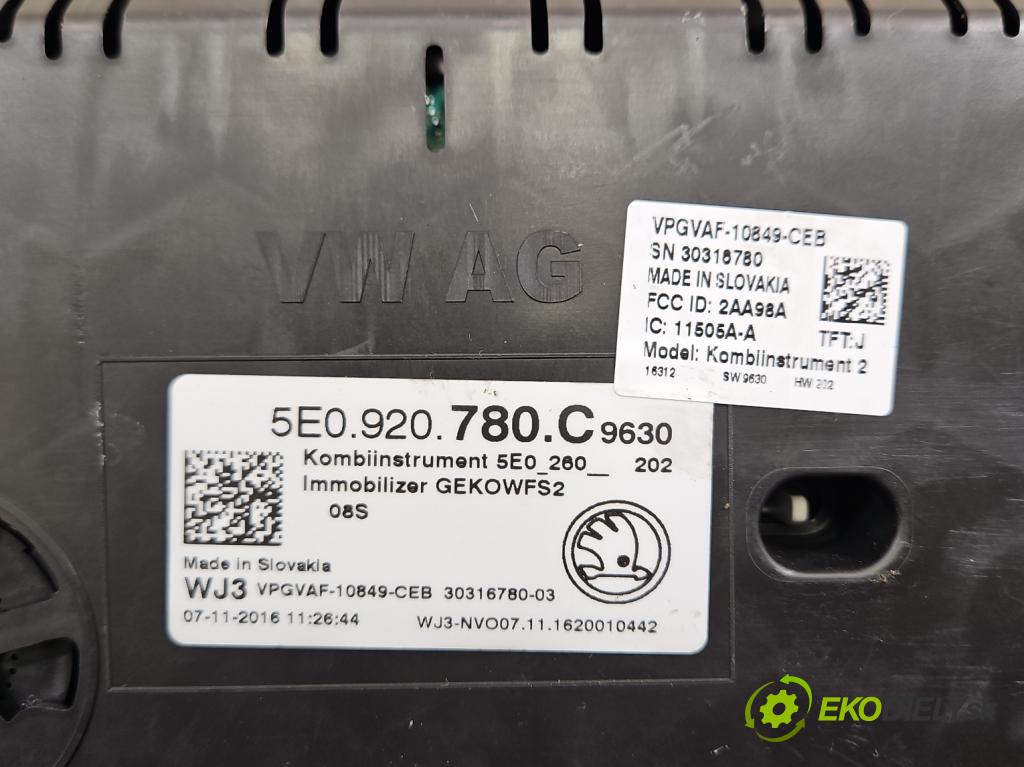 Skoda Octavia III 2013- 1.4 TSI 150 hp manual 110 kW 1395 cm3 5- Přístrojová deska 5E0920780C (Přístrojová deska)