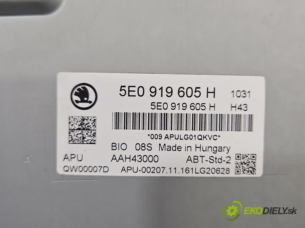 Skoda Octavia III 2013- 1.4 TSI 150 HP manual 110 kW 1395 cm3 5- Zobrazit: 5E0919605H (Prístrojová doska)