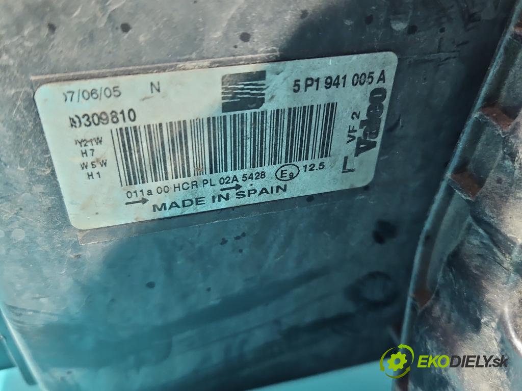 Seat Toledo III 2004-2009 1.6 SR 102 HP manual 75 kW 1595 cm3 5- Reflektor: ľavý 5P1941005A (Kľučka dverí ostatné)