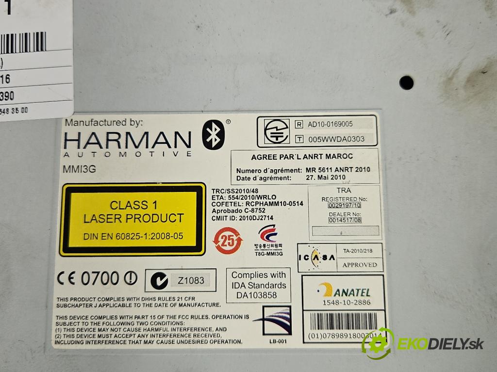 Audi Q5 2008-2016 3.0 tdi 239KM automatic 176 kW 2967 cm3 5- Menič: cd 8T1035670J (CD menič)