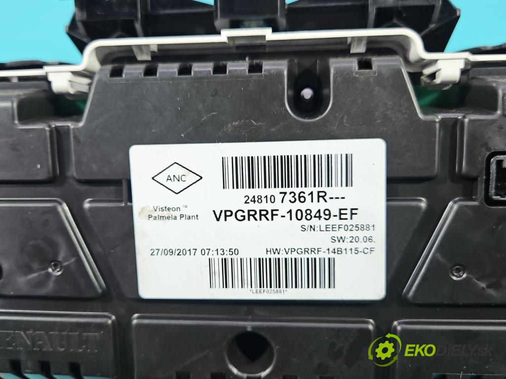 Renault Clio IV 2012-2020 1.2 16V 73 HP manual 54 kW 1149 cm3 5- prístrojovka/ budíky 248107361R (Prístrojová doska)