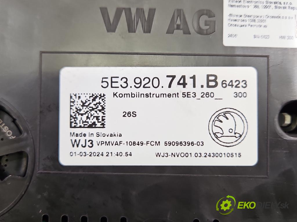 Skoda Octavia IV 2019- 2.0 tdi 116 HP manual 85 kW 1968 cm3 5- prístrojovka/ budíky 5E3920741B (Prístrojová doska)