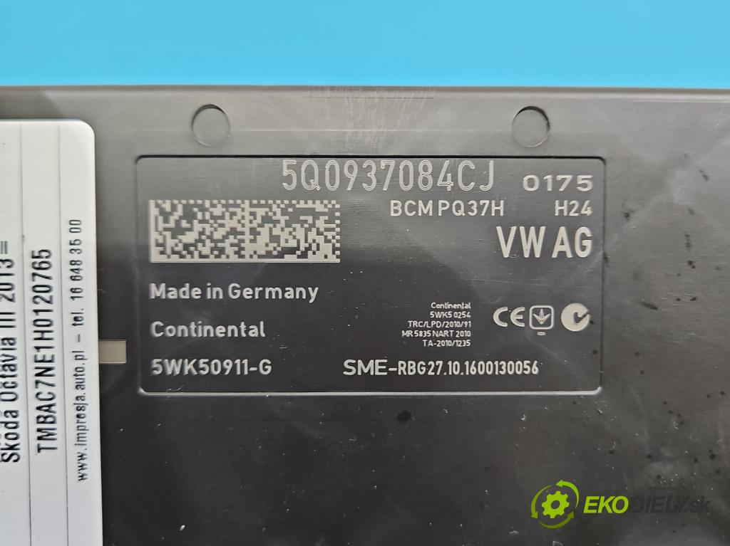 Skoda Octavia III 2013- 1.4 TSI 150 hp manual 110 kW 1395 cm3 5- řídící jednotka komfortu 5Q0937084CJ