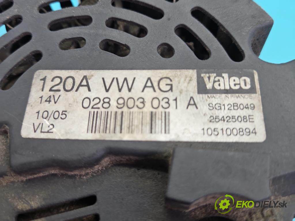 Skoda Superb I 2001-2008 1.9 tdi 131 HP automatic 96 kW 1896 cm3 4- Alternator 028903031A (Alternátor)