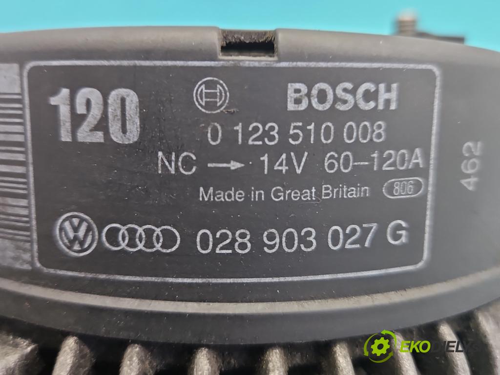 Audi 80 B4 1991-1994 1.9 tdi 90 HP manual 66 kW 1896 cm3 5- Alternator 0123510008 (Alternátor)
