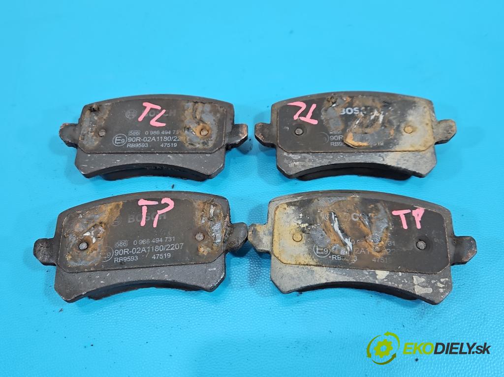 Vw Tiguan I 2007-2016 1.4 TSI 150 HP manual 110 kW 1390 cm3 5- Štíty: brzdové zadné