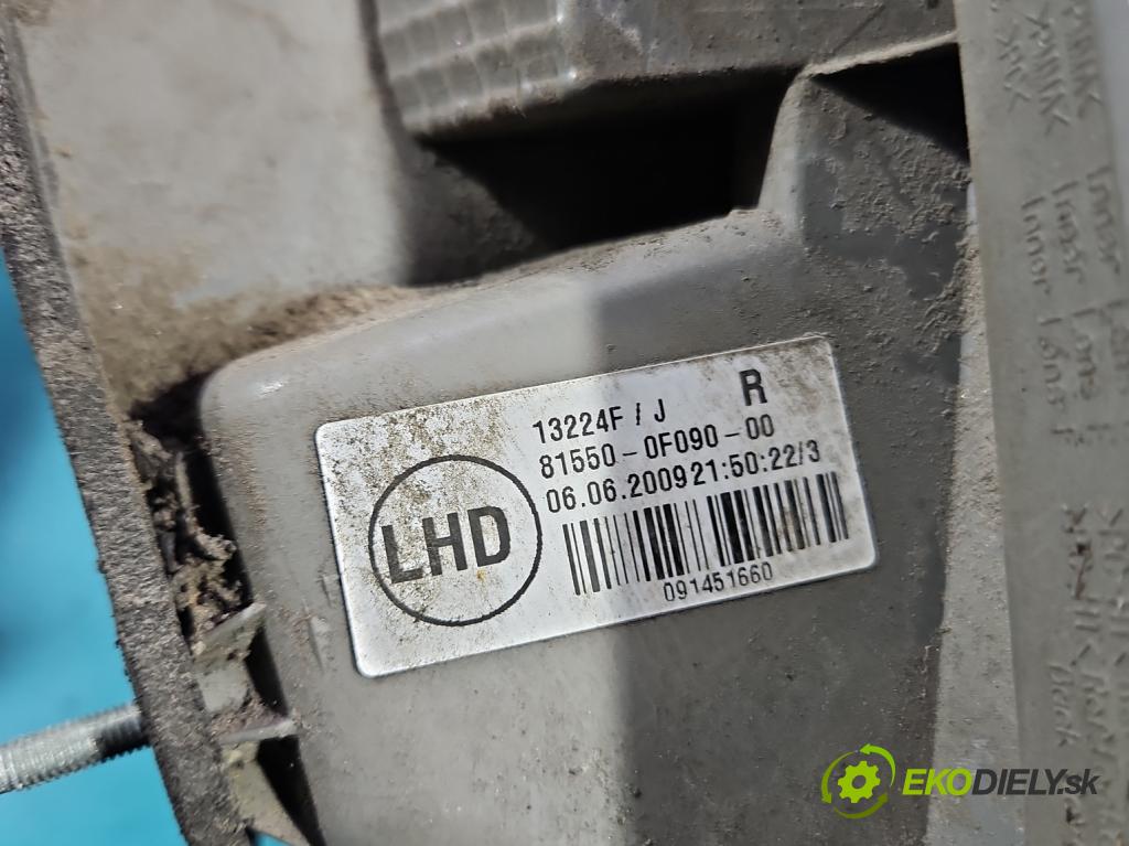 Toyota Verso 2009-2018 1.8 16V 147 HP automatic 108 kW 1798 cm3 5- svetlo / reflektor zadné pravé  (Kľučka dverí ostatné)