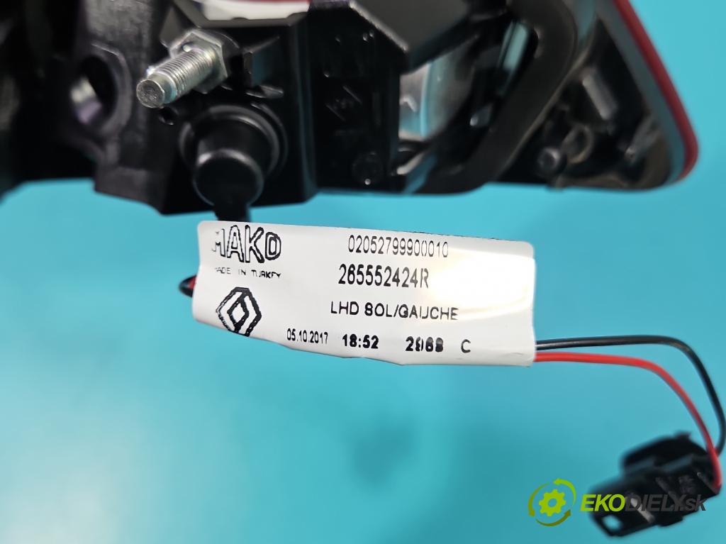 Renault Clio IV 2012-2020 1.2 16V 73 HP manual 54 kW 1149 cm3 5- svetlo / reflektor zadné ľavé 265552424R (Kľučka dverí ostatné)