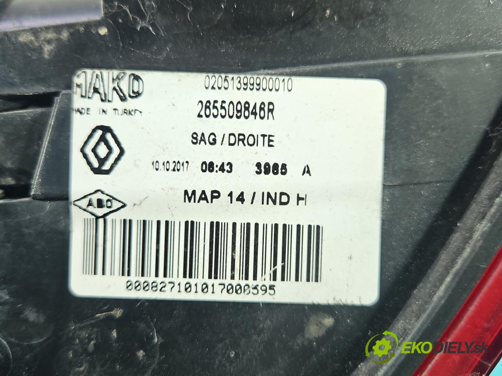 Renault Clio IV 2012-2020 1.2 16V 73 hp manual 54 kW 1149 cm3 5- světlo zadní pravé 265509846R (Klika dveří ostatní)