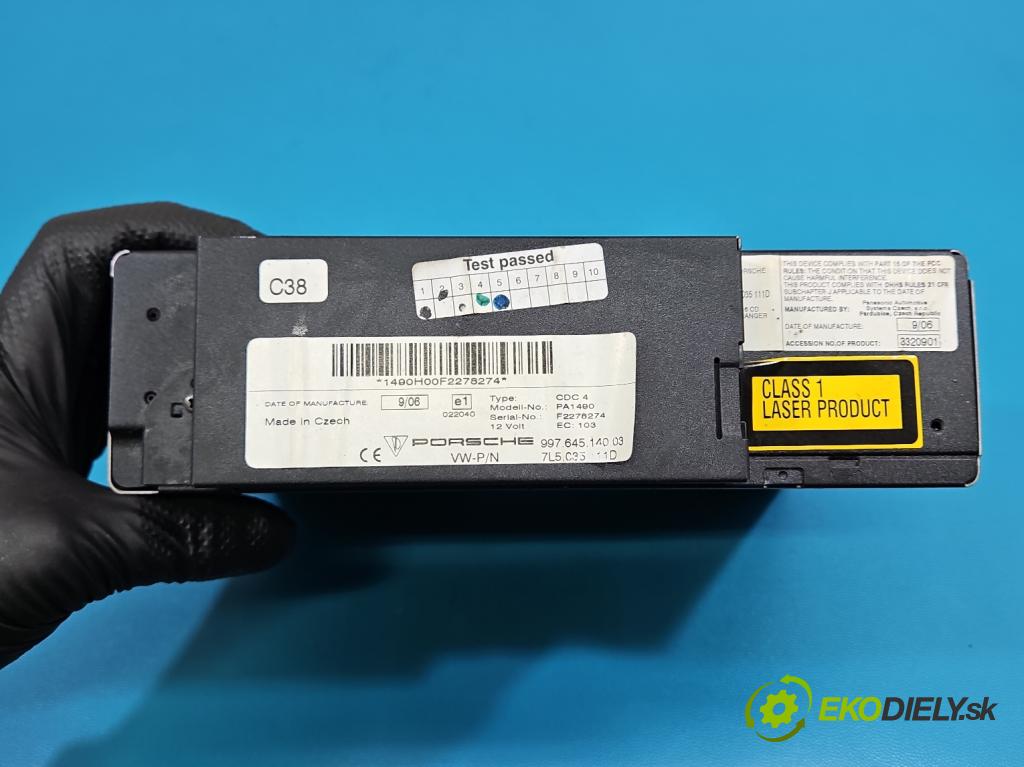 Porsche Cayenne I 2002-2010 4.5 V8 340KM: automatic 250 kW 4511 cm3 5- Menič: cd 7L5035111D (CD menič)