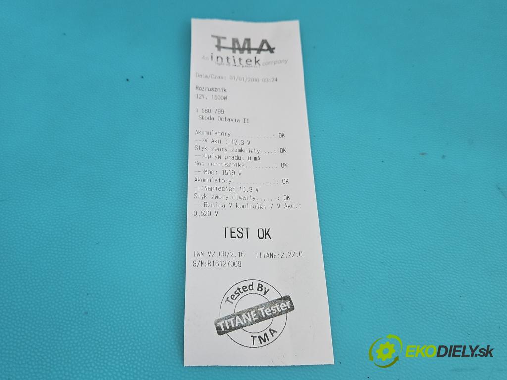 Skoda Octavia II 2004-2013 1.9 tdi 105 HP manual 77 kW 1896 cm3 5- štartér  (Štartér)