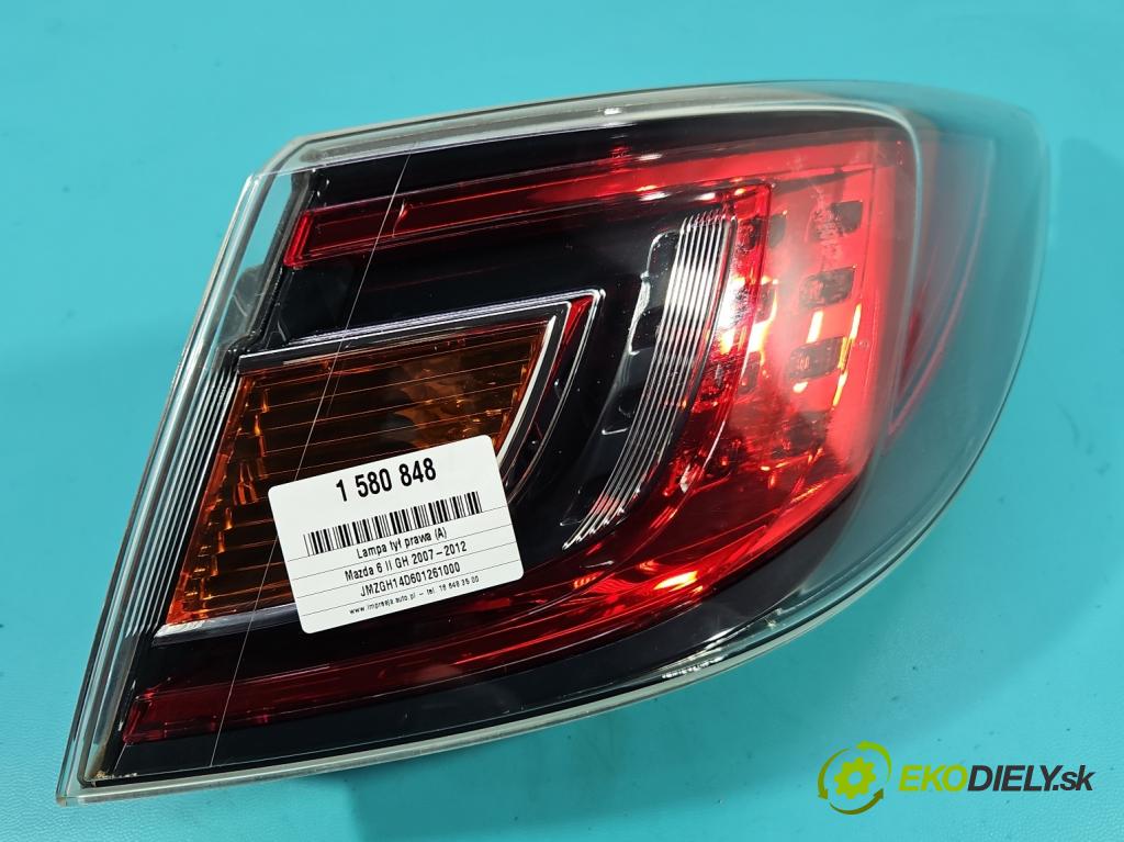 Mazda 6 II GH 2007-2012 2.0 citd 140 HP manual 103 kW 1998 cm3 5- svetlo / reflektor zadné pravé GS1F-51150 (Kľučka dverí ostatné)