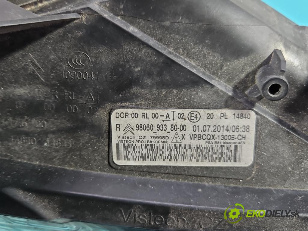 Citroen DS5 2011-2015 2.0 HDI 163 HP automatic 120 kW 1997 cm3 5- Reflektor: pravý 9806093380 (Svetlo predné pravé)