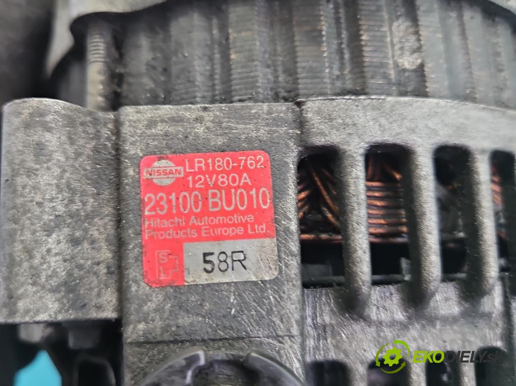 Nissan Almera N16 2000-2006 1.5 16V 98 HP manual 72 kW 1497 cm3 5- Alternator 23100-BU010 (Alternátor)