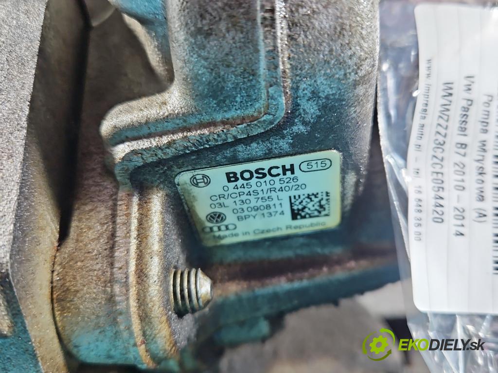 Vw Passat B7 2010-2014 2.0 tdi 140 HP manual 103 kW 1968 cm3 5- čerpadlo vstrekovacia 0445010526 (Vstrekovacie čerpadlo)