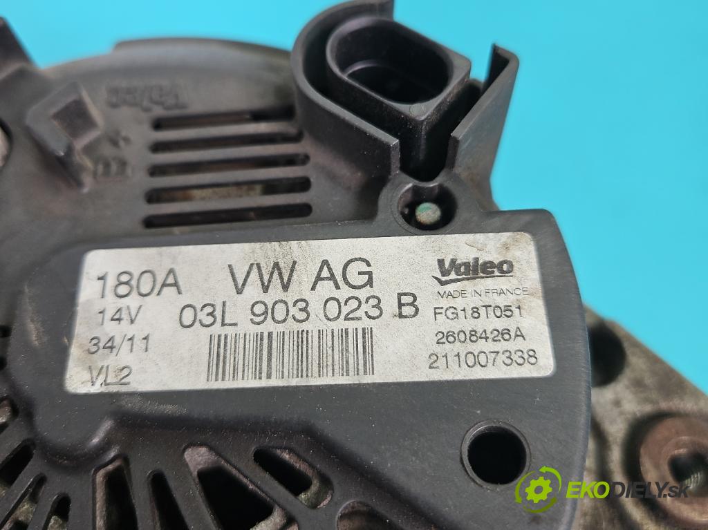 Vw Passat B7 2010-2014 2.0 tdi 140 HP manual 103 kW 1968 cm3 5- Alternator 03L903023B (Alternátor)