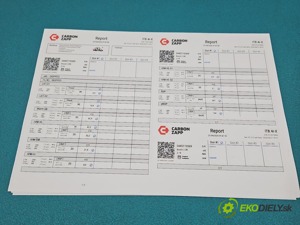 Vw Passat B7 2010-2014 2.0 tdi 140 HP manual 103 kW 1968 cm3 5- vstrek 0445110369 (Vstrekovač paliva)